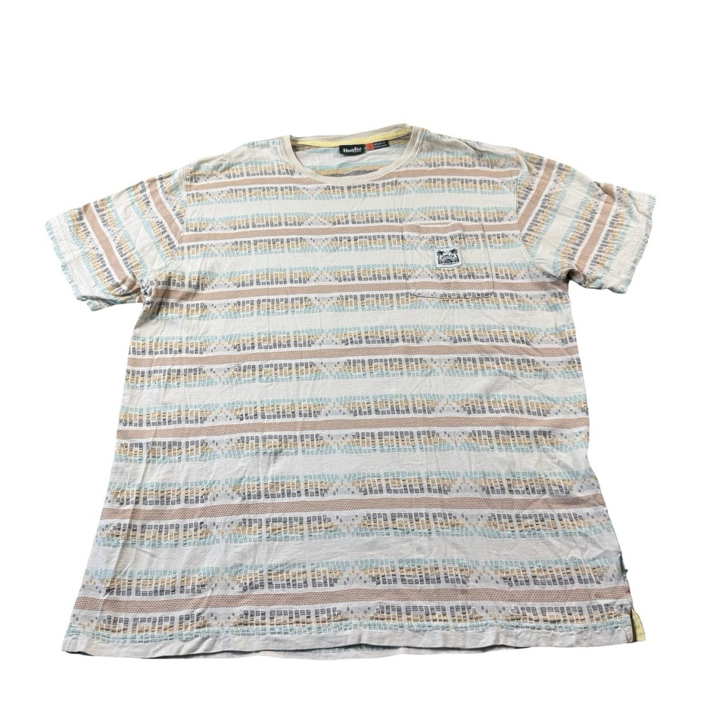 Howler Brothers Brown Native Aop Cotton Short Sleeve Pocket T Shirt Mens Large